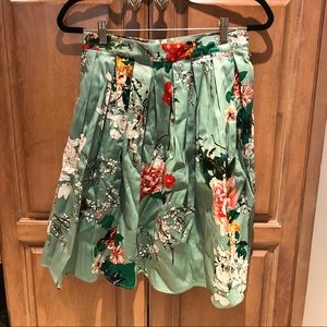 Women’s Pleated Vintage Skirt with Floral Print